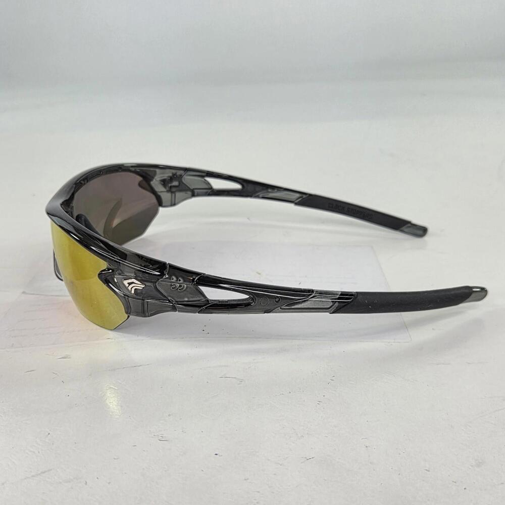 Torege Cycling Sunglasses Black Red Mirror Shield Case Wrap HalfRim - Picture 3 of 9